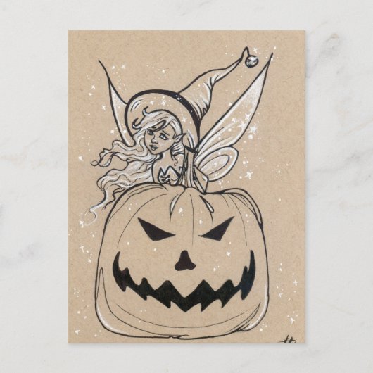 Jackolatern Fairy Halloween Briefkaart (Voorkant)