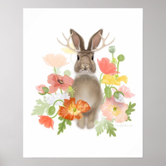 Jackolope Papavers Poster (Voorkant)