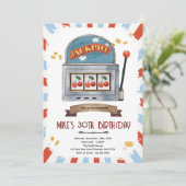 Jackpot casino party theme invitation kaart (Staand voorkant)