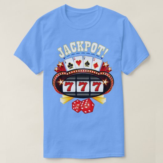 Jackpot Gokken Gambler Speler Slot Machine T-shirt (Design voorkant)