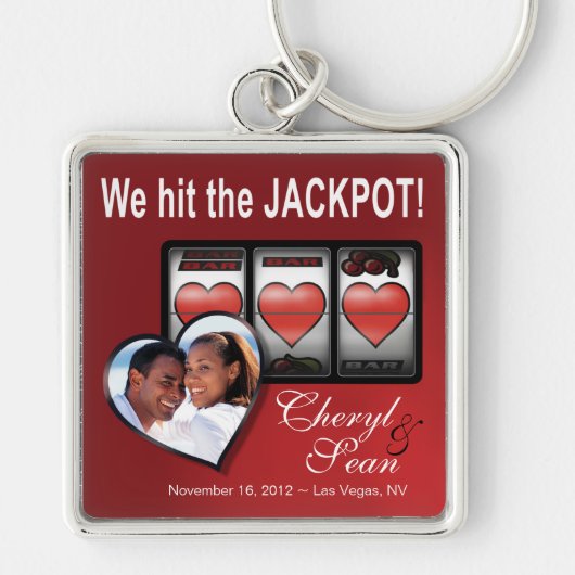 Jackpot Hearts we doen het in Vegas Foto Sleutelhanger (Voorkant)