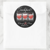 Jackpot Hearts We doen het in Vegas (groot) Ronde Sticker (Tas)