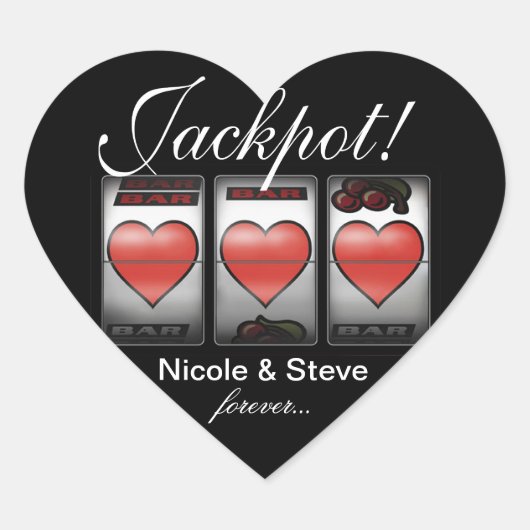 Jackpot Hearts We doen het in Vegas Hart Sticker (Voorkant)