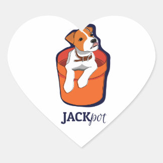 "Jackpot" Jack Russell Terrier Hart Sticker