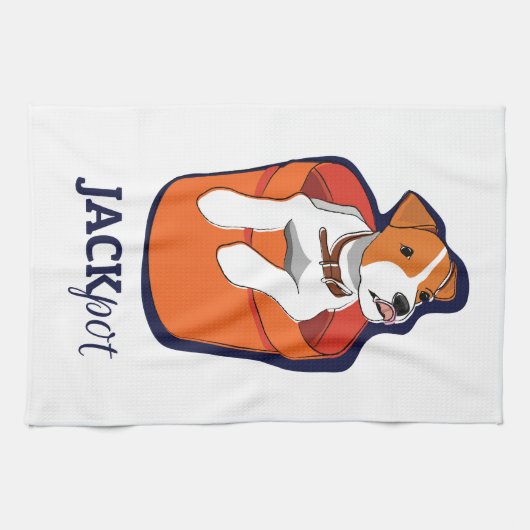 "Jackpot" Jack Russell Terrier Theedoek (Horizontaal)