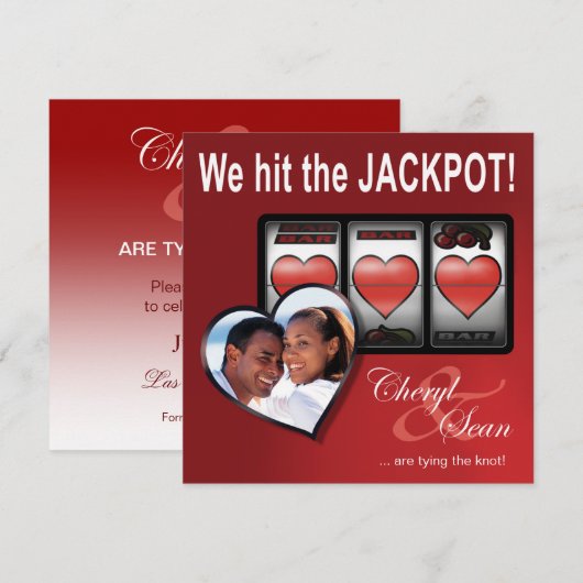 Jackpot Las Vegas Wedding Save the Date (Voorkant / Achterkant)