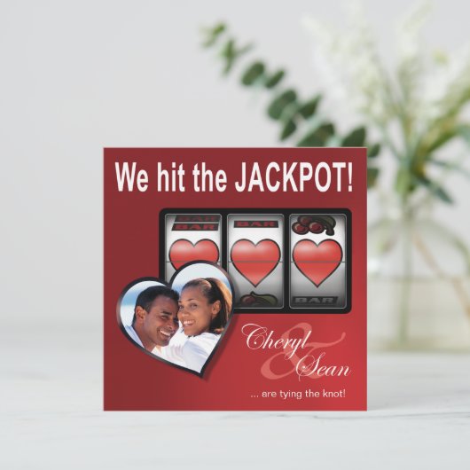Jackpot Las Vegas Wedding Save the Date (Staand voorkant)