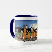 Jackrabbit Family die de maan bekijkt, koffie Mok (Voorkant links)