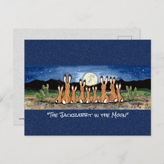 Jackrabbit in de bewegende Waterverf Briefkaart (Voorkant / Achterkant)