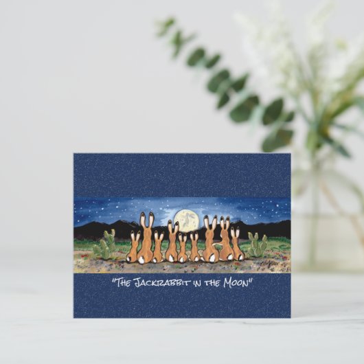 Jackrabbit in de bewegende Waterverf Briefkaart (Staand voorkant)