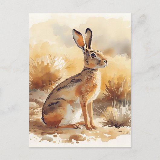 Jackrabbit in Desert Brush in het zuidwesten Briefkaart (Voorkant)