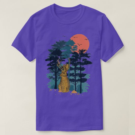 Jackrabbit Mountain Pine Tree Sky Birds are Flying T-shirt (Design voorkant)