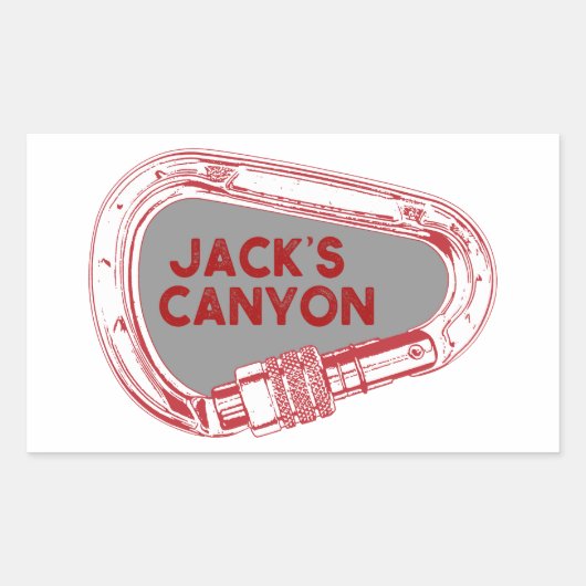 Jack's Canyon klimmer Carabiner Rechthoekige Sticker (Voorkant)