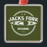 Jacks Fork Metalen Ornament<br><div class="desc">Jacks Fork is een van de twee rivieren in Missouri die deel uitmaken van het Ozark National Schilderachtig Riverways-systeem en een van de meest schilderachtig van alle Missouri-rivieren.</div>