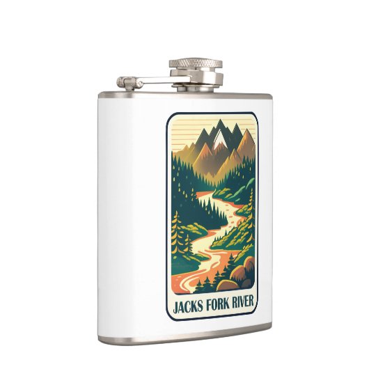 Jacks Fork River Missouri kleuren Heupfles (Rechts)