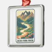 Jacks Fork River Missouri kleuren Metalen Ornament (Links)