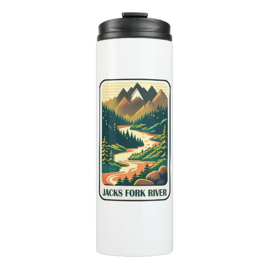 Jacks Fork Rivier Missouri Kleuren Thermosbeker (Voorkant)