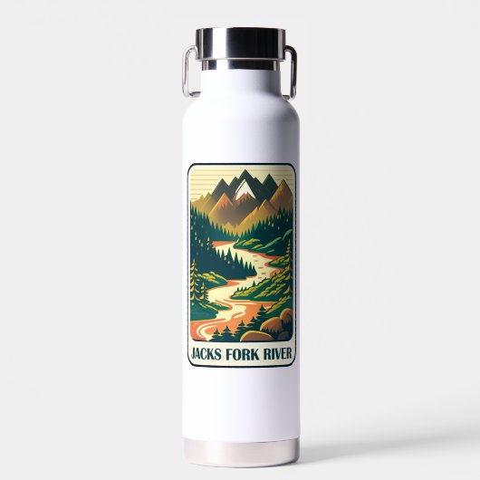 Jacks Fork Rivier Missouri Kleuren Waterfles (Voorkant)