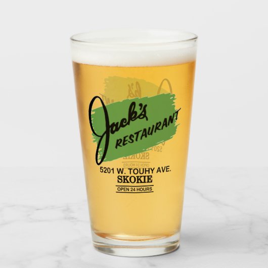 Jack's restaurant, Skokie, Illinois Glas (Achterkant gevuld)