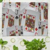 Jack's Wild: een verstrooiing van pokerkaarten Theedoek (Gevouwen)