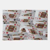 Jack's Wild: een verstrooiing van pokerkaarten Theedoek (Horizontaal)