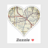 Jacksboro TX Retro Map Sticker (Vel)