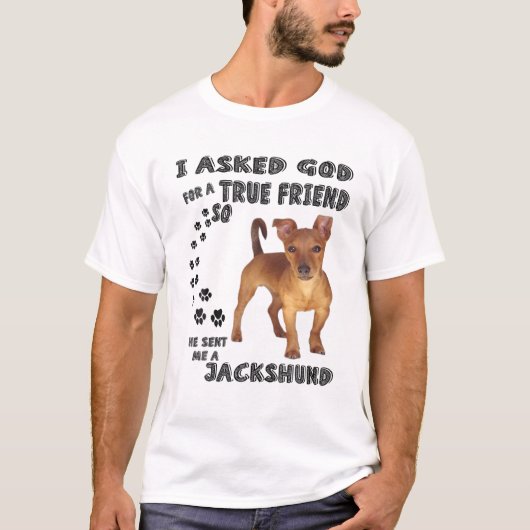 Jackshund Quote mam, Dachshund Dad Print Cute Jack T-shirt (Voorkant)