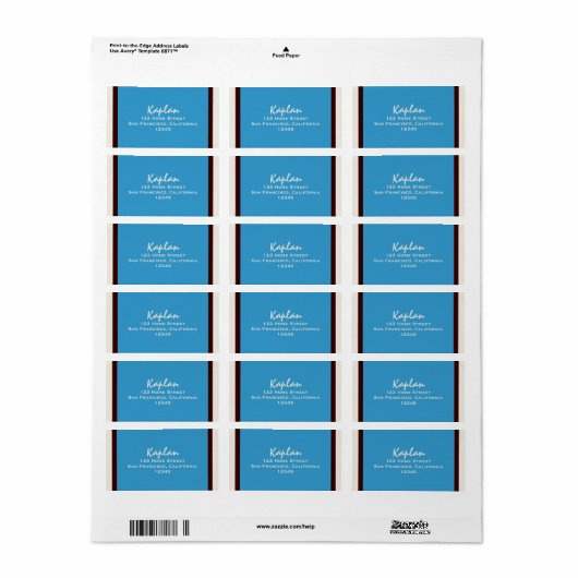 Jackson Bar Mitzvah Return Address Label (Full Sheet)
