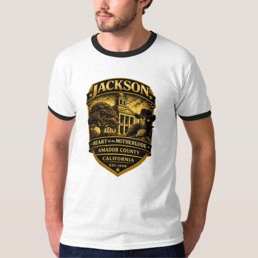 Jackson, California – Historic Crest design T-shirt (Voorkant)