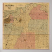 Jackson County, Missouri Antiek Map Poster (Voorkant)