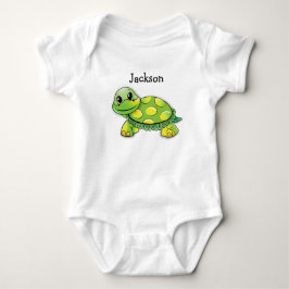 "Jackson" Cute Turtle Baby T-shirt, personaliseer  Romper