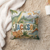 Jackson Dinosaur Avontuur Kinderkussen Kussen (Deken)
