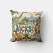 Jackson Dinosaur Avontuur Kinderkussen Kussen (Voorkant)