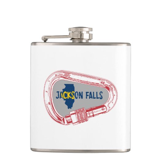 Jackson Falls Illinois Rotsklimmen Carabiner Heupfles (Voorkant)