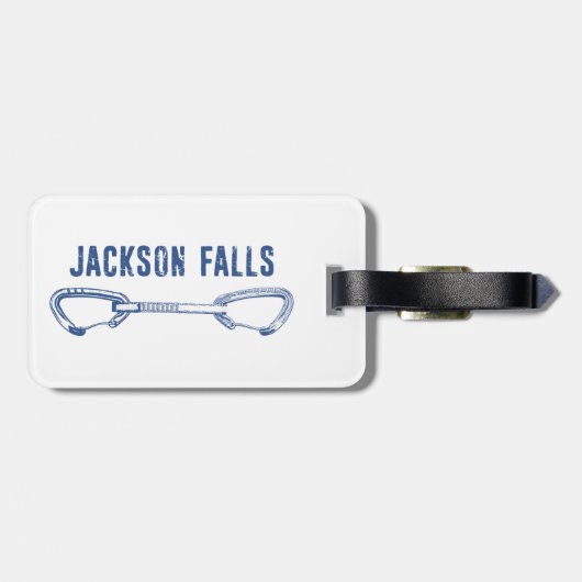Jackson Falls Illinois Rotsklimmen Quickdraw Bagagelabel (Achterkant horizontaal)