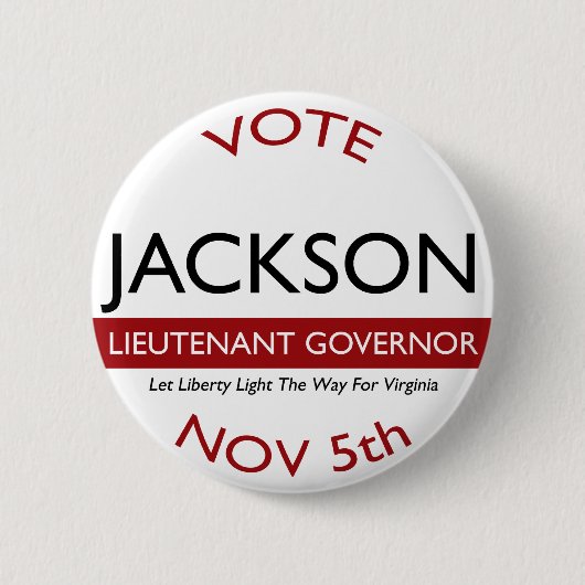 Jackson for Lt. Governor Logo Button (Voorkant)