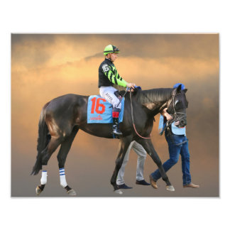 Jackson Heights paard - Dylan Davis jockey Foto Afdruk