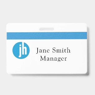 Jackson Hewitt Blauwe Monogram Badge