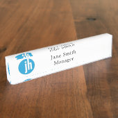 Jackson Hewitt Blue Editable Naambordje (Zijkant)