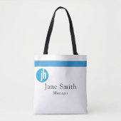 Jackson Hewitt Blue Monogram Tote Bag (Voorkant)