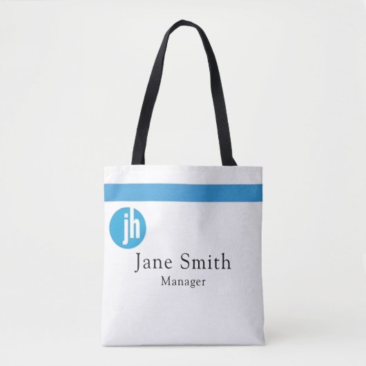 Jackson Hewitt Blue Monogram Tote Bag (Voorkant)