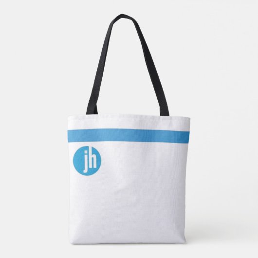 Jackson Hewitt Blue Monogram Tote Bag (Achterkant)