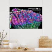 Jackson Hole 3dSkiMaps-Poster Poster (Keuken)