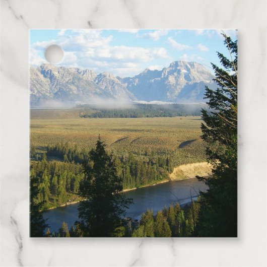 Jackson Hole-bergen en rivier Bedankjes Labels (Voorkant)