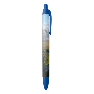 Jackson Hole-bergen en rivier Blauwe Inkt Pen