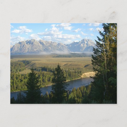 Jackson Hole-bergen en rivier Briefkaart (Voorkant)
