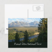 Jackson Hole-bergen en rivier Briefkaart (Voorkant / Achterkant)