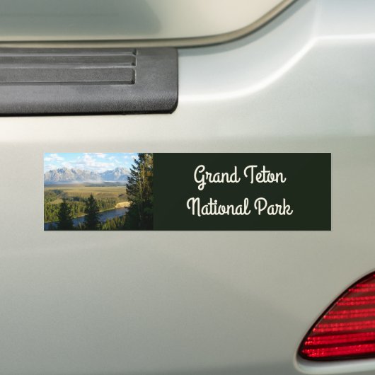 Jackson Hole-bergen en rivier Bumpersticker (Op auto)