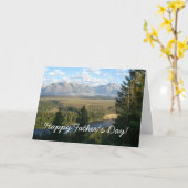 Jackson Hole-bergen en rivier Dank je kaart (Gele Bloem)