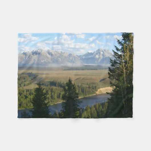 Jackson Hole-bergen en rivier Fleece Deken (Voorkant (Horizontaal))